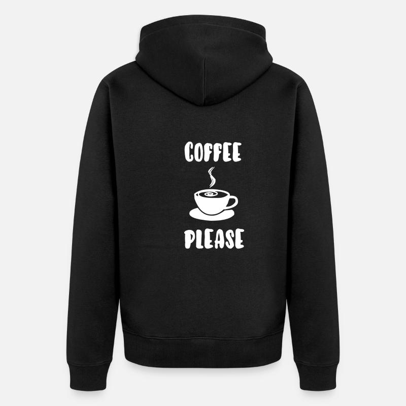 Kaffee bitte - Unisex Premium Bio Zip Hoodie - Schwarz
