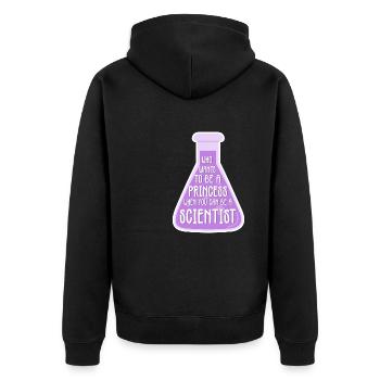 Science Wissenschaftlerin Chemikerin Chemielehrer - Unisex Premium Bio Zip Hoodie - Schwarz - Hinten - Nico (187cm)