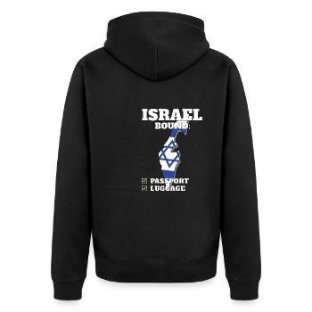 Israël Bound Country Travel Vacances drapeau israélien - Veste à capuche bio Premium Unisexe - noir - Dos - Nico (187cm)