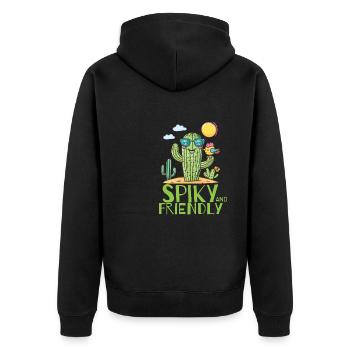 Spiky And Friendly - Unisex Premium Organic Zip Hoodie - black - Back - Nico (187cm)