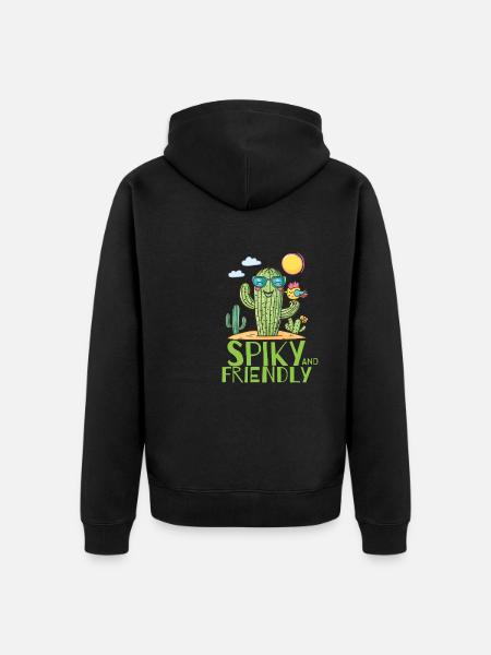 Spiky And Friendly - Unisex Premium Organic Zip Hoodie - black