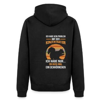 Mama Mutter Erdmännchen - Unisex Premium Bio Zip Hoodie - Schwarz - Hinten - Nico (187cm)