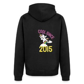 Cool depuis 2015 Dabbing chat 7ème anniversaire - Veste à capuche bio Premium Unisexe - noir - Dos - Nico (187cm)