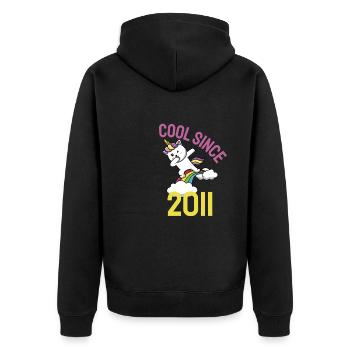 Cool depuis 2011 Dabbing chat 11ème anniversaire - Veste à capuche bio Premium Unisexe - noir - Dos - Nico (187cm)