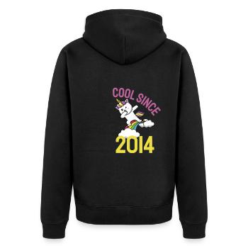 Cool depuis 2014 Dabbing chat 8ème anniversaire - Veste à capuche bio Premium Unisexe - noir - Dos - Nico (187cm)