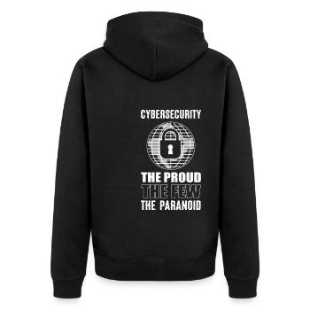 Internet-Sicherheit Codierer - Unisex Premium Bio Zip Hoodie - Schwarz - Hinten - Nico (187cm)