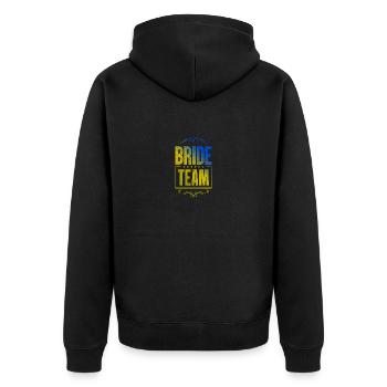 Bride Crew - Unisex Premium Organic Zip Hoodie - black - Back - Nico (187cm)