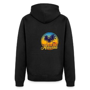 Hawaï, États-Unis, Amérique - Veste à capuche bio Premium Unisexe - noir - Dos - Nico (187cm)