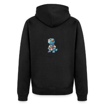 Dinosaur brontosaurus summer - Unisex Premium Organic Zip Hoodie - black - Back - Nico (187cm)