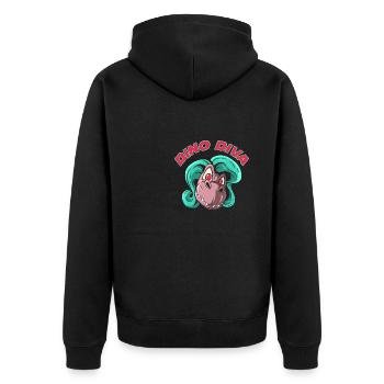 Dino Diva Dinosaur - Unisex Premium Organic Zip Hoodie - black - Back - Nico (187cm)