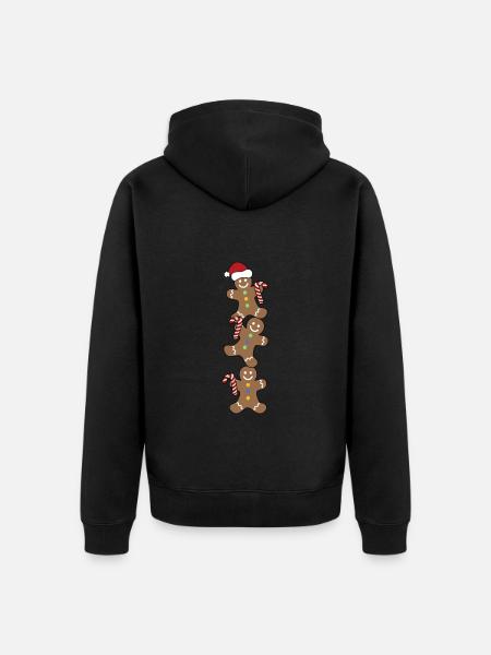 Christmas Cookie Shirt - Unisex Premium Organic Zip Hoodie - black