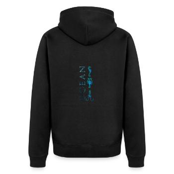 Ocean animals - Unisex Premium Organic Zip Hoodie - black - Back - Nico (187cm)