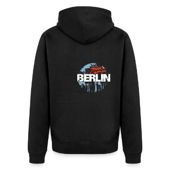 Porte de Brandebourg, Berlin, Allemagne - Veste à capuche bio Premium Unisexe - noir - Dos - Nico (187cm)