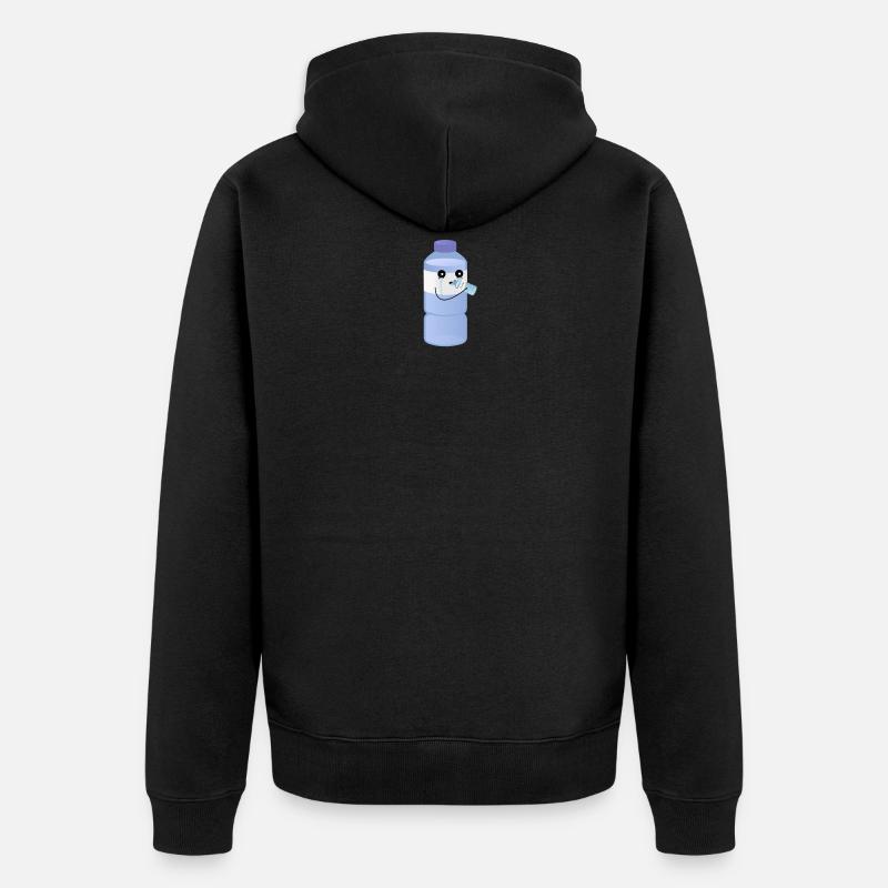 bottle drinks water - Unisex Premium Bio Zip Hoodie - Schwarz