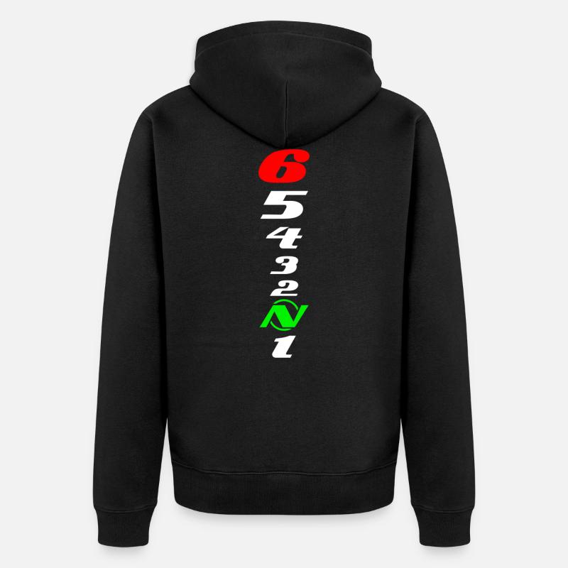 Motorrad-Getriebe - Unisex Premium Bio Zip Hoodie - Schwarz