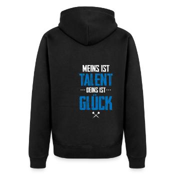 Darts Darten Dartscheibe Geschenk - Unisex Premium Bio Zip Hoodie - Schwarz - Hinten - Nico (187cm)