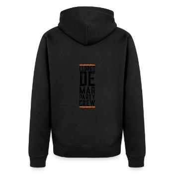 Lloret De Mar Party Crew - Unisex Premium Organic Zip Hoodie - black - Back - Nico (187cm)