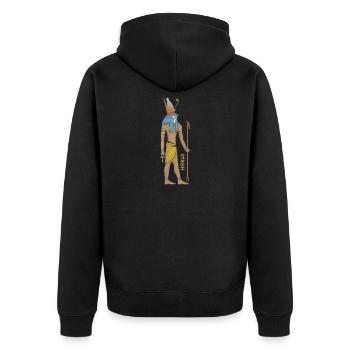 Horus Egyptian God Warrior - Unisex Premium Organic Zip Hoodie - black - Back - Nico (187cm)