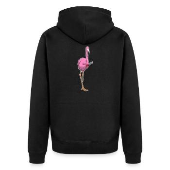 Flamingo Hairdresser Hair Clip - Unisex Premium Organic Zip Hoodie - black - Back - Nico (187cm)