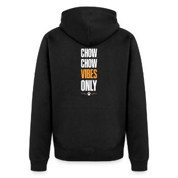Chow Chow Vibes Only - Unisex Premium Organic Zip Hoodie - black - Back - Nico (187cm)