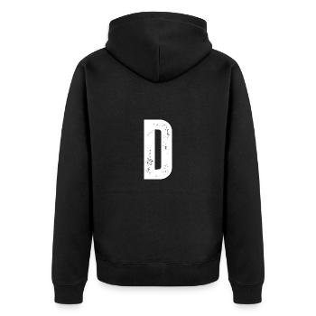D - Unisex Premium Bio Zip Hoodie - Schwarz - Hinten - Nico (187cm)