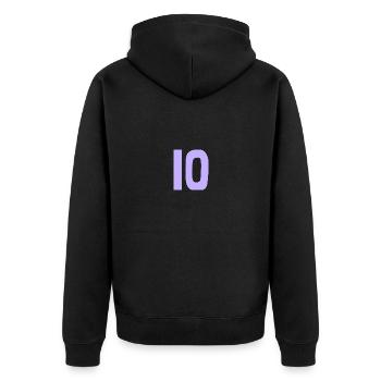 10. 10 YEARS. 10th ANNIVERSARY. 10 YEAR ANNIVERSARY. - Unisex Premium Organic Zip Hoodie - black - Back - Nico (187cm)