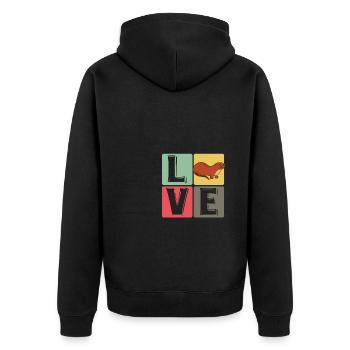 Drôle de loutre mignon animal loutre de mer amusant Liebh - Veste à capuche bio Premium Unisexe - noir - Dos - Nico (187cm)