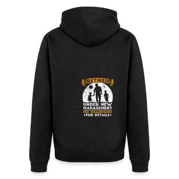 Grandpa Pension Grandfather Retirement Gift - Unisex Premium Organic Zip Hoodie - black - Back - Nico (187cm)