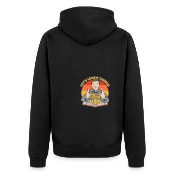 Lustiger Spruch für Studenten Schüler Universität - Unisex Premium Bio Zip Hoodie - Schwarz - Hinten - Nico (187cm)