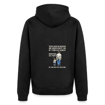 Heizkosten Stromkosten Inflation Spruch Silvester - Unisex Premium Bio Zip Hoodie - Schwarz - Hinten - Nico (187cm)