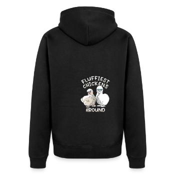 Poulets moelleux Poulet soyeux Poulet en soie Dicton - Veste à capuche bio Premium Unisexe - noir - Dos - Nico (187cm)