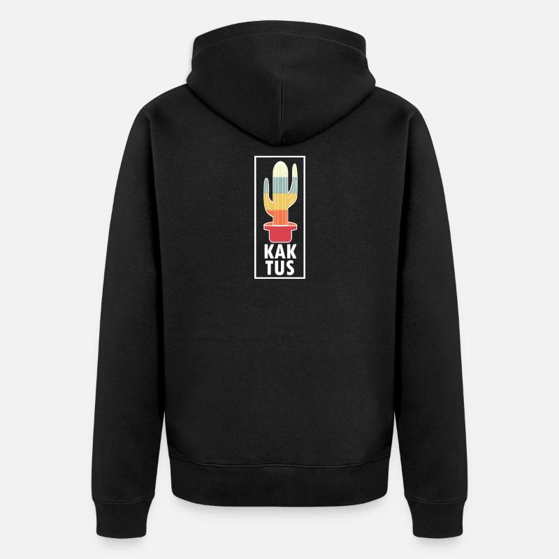 Kaktus design - Unisex Premium Bio Zip Hoodie - Schwarz