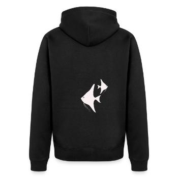 Fisch Aquarium Meerestier Klima Umweltschutz - Unisex Premium Bio Zip Hoodie - Schwarz - Hinten - Nico (187cm)