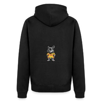 Vacances de la bande dessinée Rhino - Veste à capuche bio Premium Unisexe - noir - Dos - Nico (187cm)