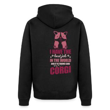 le meilleur travail du monde Corgi propriétaire - Veste à capuche bio Premium Unisexe - noir - Dos - Nico (187cm)