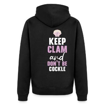 Keep Calm And Don't Be Cockle Shell Beachcombing - Unisex Premium Bio Zip Hoodie - Schwarz - Hinten - Nico (187cm)