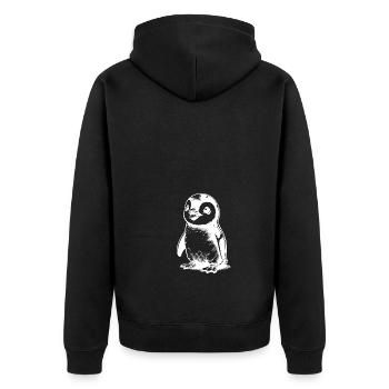 Cute little waddling baby kids penguin - Unisex Premium Organic Zip Hoodie - black - Back - Nico (187cm)