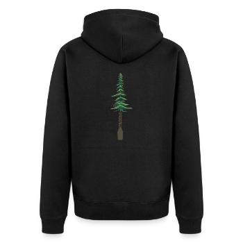 Paddling Kayak Canoe Paddle - Unisex Premium Organic Zip Hoodie - black - Back - Nico (187cm)