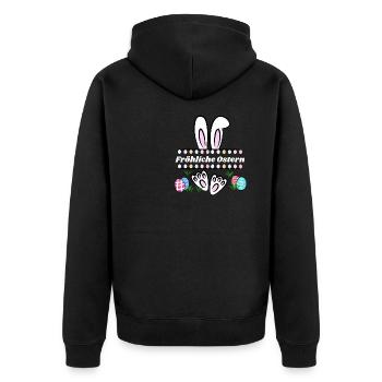 Fröhliche Ostern - Unisex Premium Bio Zip Hoodie - Schwarz - Hinten - Nico (187cm)