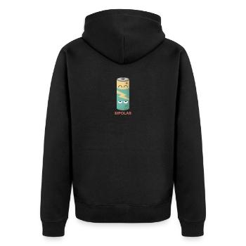 Bipolar battery - Unisex Premium Organic Zip Hoodie - black - Back - Nico (187cm)