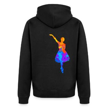 Tanzen Ballett Frauen Tänzer Tänzerin Silhouette - Unisex Premium Bio Zip Hoodie - Schwarz - Hinten - Nico (187cm)