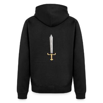 Sword - Unisex Premium Organic Zip Hoodie - black - Back - Nico (187cm)