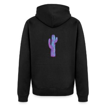 Cactus peints colorés - Veste à capuche bio Premium Unisexe - noir - Dos - Nico (187cm)