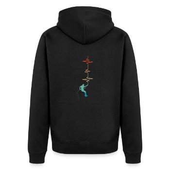 Battement de cœur escalade - idée cadeau - Veste à capuche bio Premium Unisexe - noir - Dos - Nico (187cm)