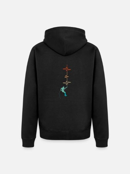 Hartslag klimmen - cadeau-idee - Uniseks Premium bio ziphoodie - zwart