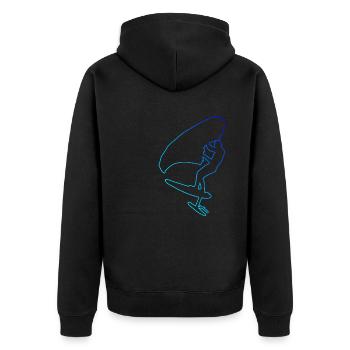 Hommes foilwing hydroptère wingsurf femmes wingfoil - Veste à capuche bio Premium Unisexe - noir - Dos - Nico (187cm)