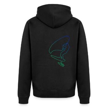 Men's wingsurf hydrofoil wingsurfing women - Unisex Premium Organic Zip Hoodie - black - Back - Nico (187cm)