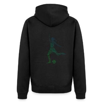 Football masculin Football féminin Match de football - Veste à capuche bio Premium Unisexe - noir - Dos - Nico (187cm)
