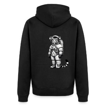 Cute Tiger Astronaut - Unisex Premium Organic Zip Hoodie - black - Back - Nico (187cm)