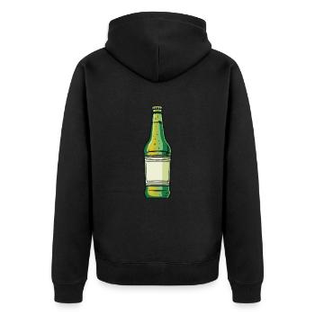 Beer Bottle Beer Drinking Icon - Unisex Premium Organic Zip Hoodie - black - Back - Nico (187cm)